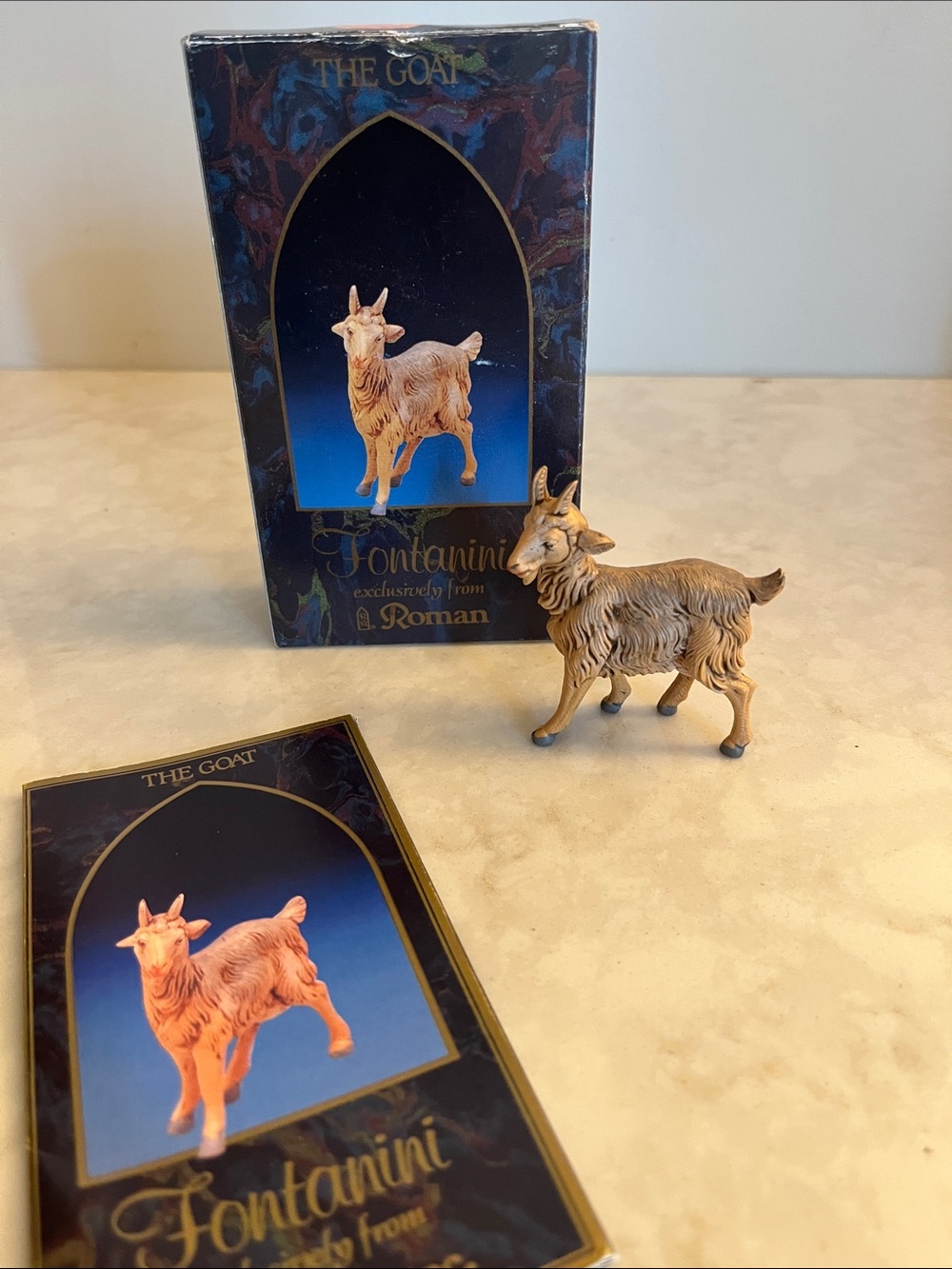 Fontanini Roman Holiday Goat Figurine for Nativity, 1991 vintage w box and card